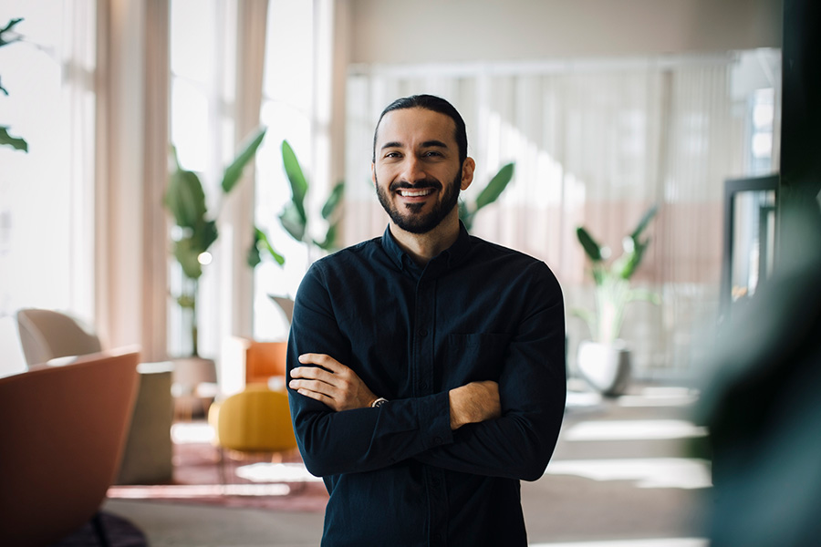 Person with arms folded