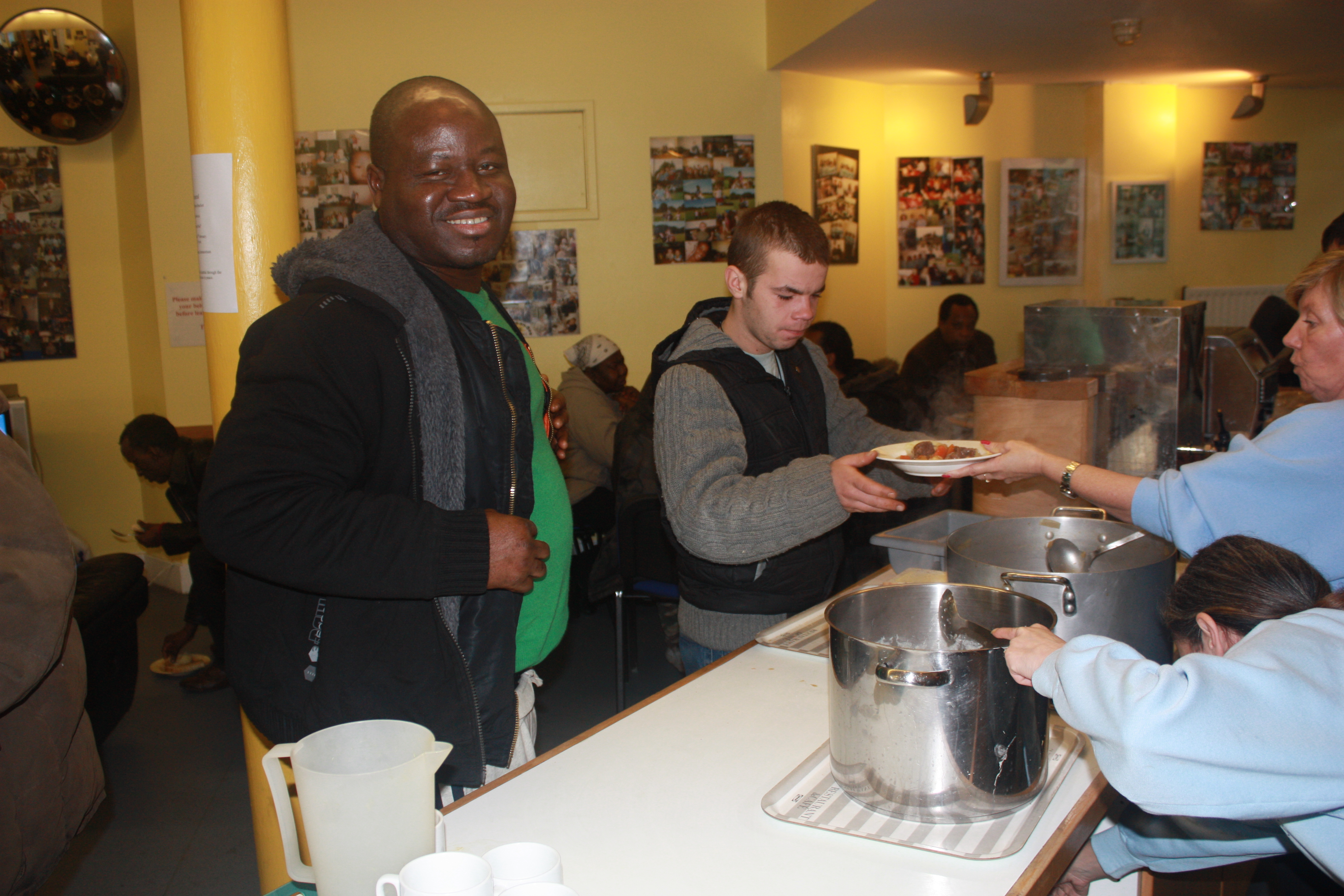 Two people in a canteen