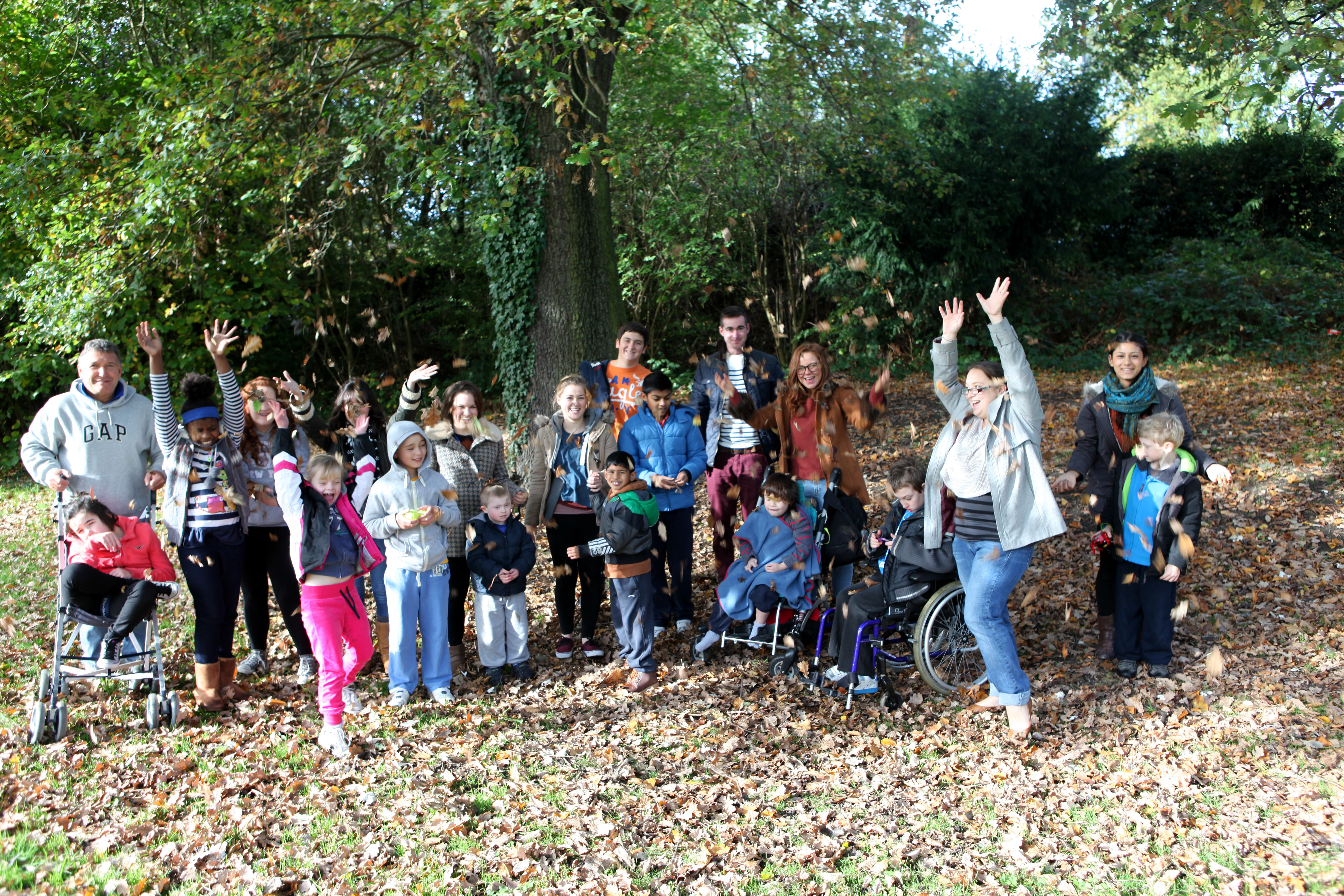 A group of children in a park