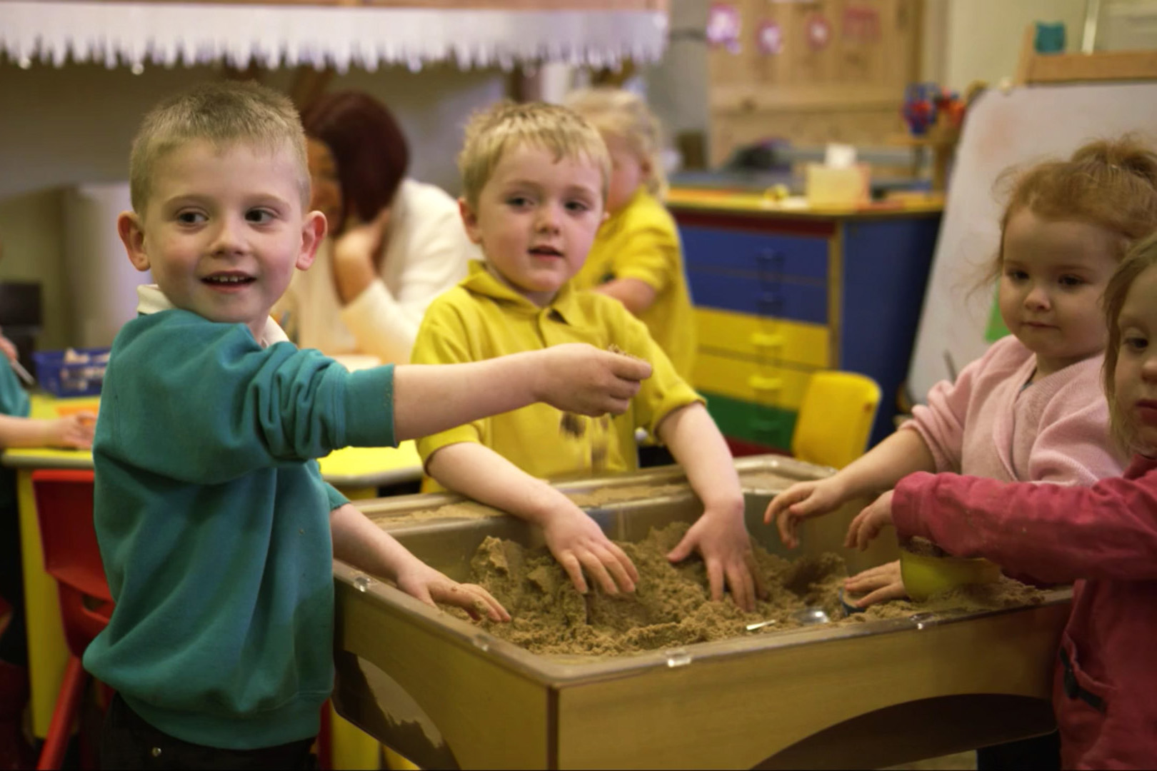 Children playing in a sandbox